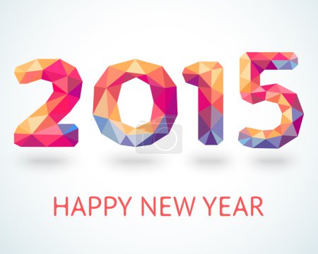 Happy New Year 2015 colorful greeting card