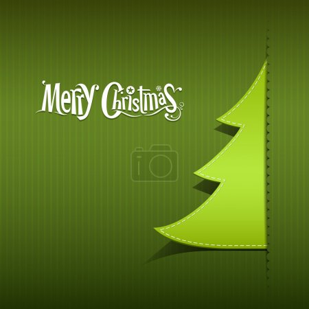 Merry Christmas paper green tree design