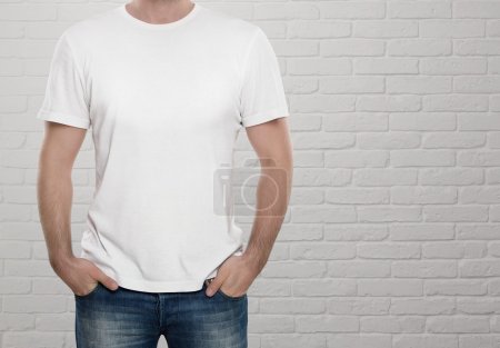 Man wearing blank t-shirt
