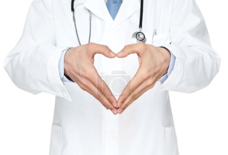 Doctor showing heart shape