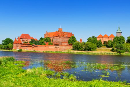Malbork castle in summer scenery