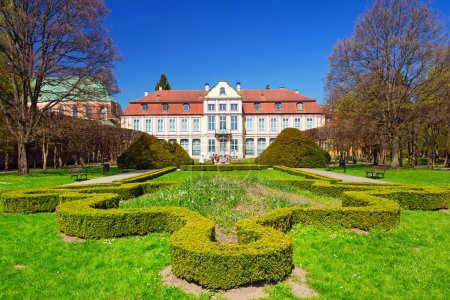 Summer scenery of Abbots Palace in Gdansk Oliwa
