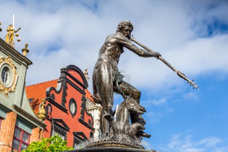 Famous Neptune fountain in Gdansk