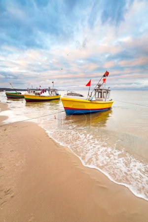 Fishing boats on the beach of Baltic Sea
