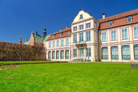 Summer scenery of Abbots Palace in Gdansk Oliwa