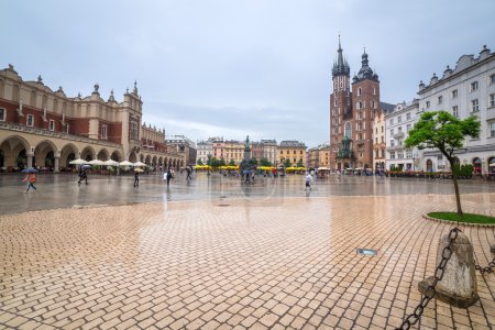 Old town of Cracow with Sukiennice landmark
