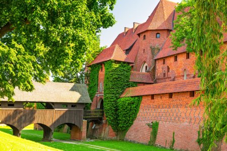The wall and towers of Malbork castle