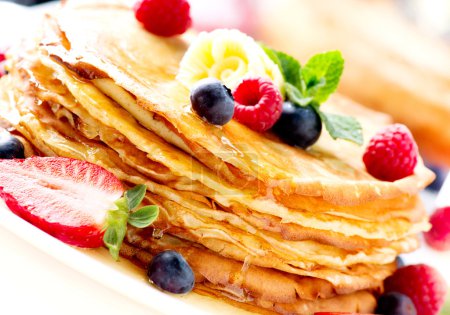Pancake. Crepes With Berries. Pancakes stack