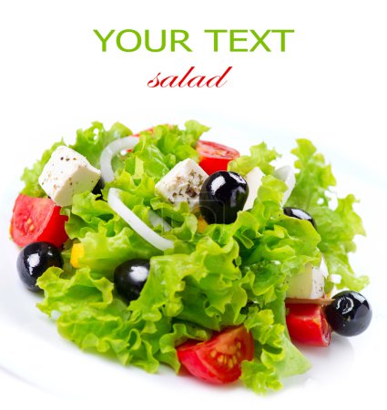 Mediterranean Salad. Greek Salad isolated on a White Background