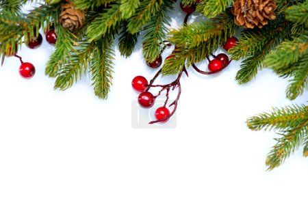 Christmas Tree Border Design Isolated on white