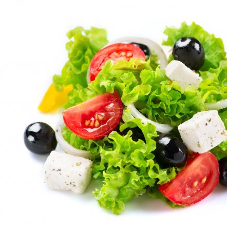 Mediterranean Salad. Greek Salad isolated on a White Background 