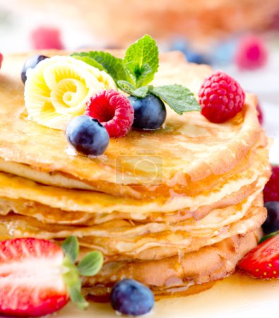 Pancake. Crepes With Berries. Pancakes stack