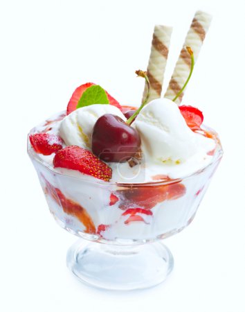 Ice Cream with fruits and berries