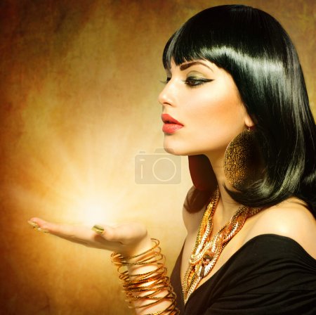 Egyptian Style Woman with Magic Light in Her Hand