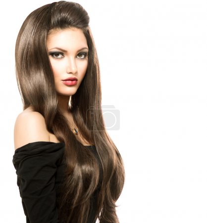 Woman with Long Healthy  Hair
