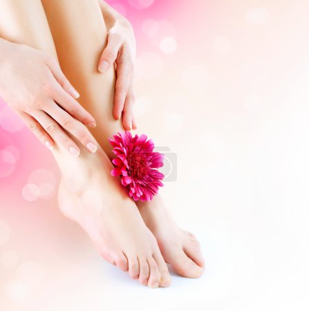Woman's Feet and Hands. Manicure and Pedicure concept