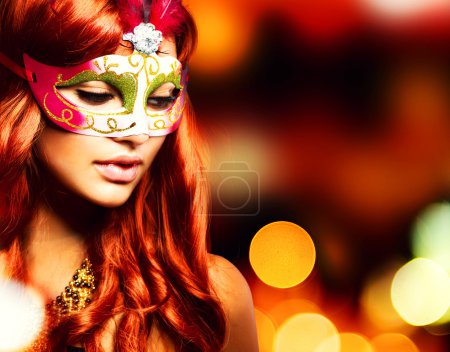 Masquerade. Beautiful Girl in a Carnival mask