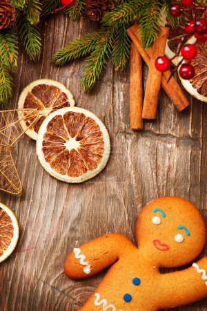 Christmas Holiday Background. Gingerbread Man