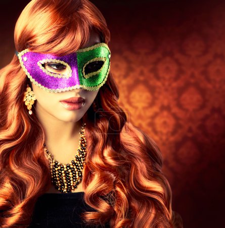 Beautiful Girl in a Carnival mask