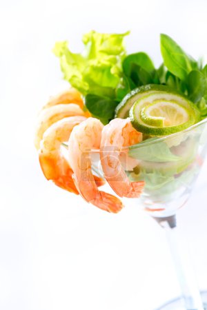 Shrimp or Prawn Cocktail. Isolated on White
