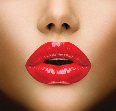 Sexy Lips. Beautiful Make-up Closeup. Kiss