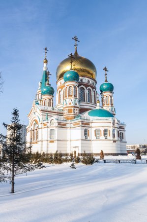 Main Cathedral in Omsk winter