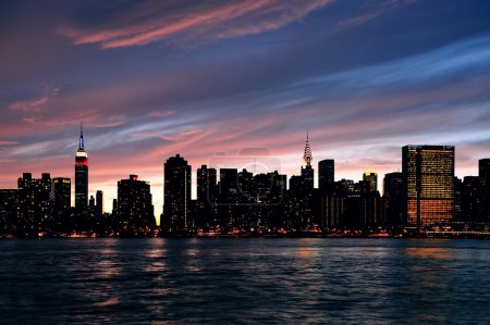 New York City Manhattan sunset panorama