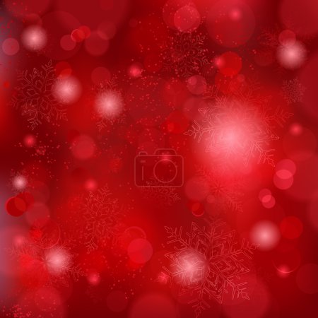 Beautiful soft red snowflake background with bokeh lights