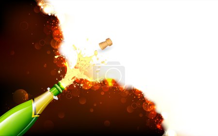 Explosion of Champagne Bottle