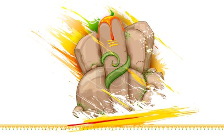 Lord Ganesha made of rock for Ganesh Chaturthi