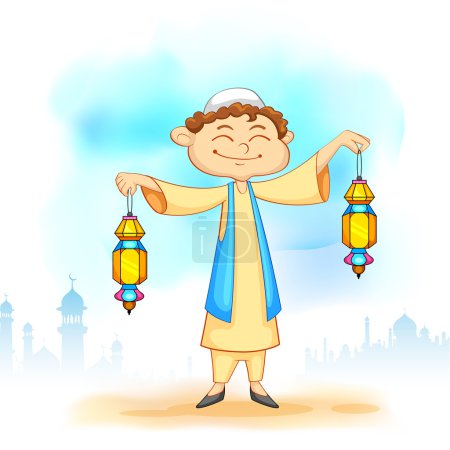 Kid with Eid lantern
