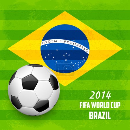 Soccer ball with Brazilian Flag