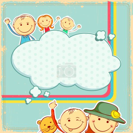 Kids in abstract background