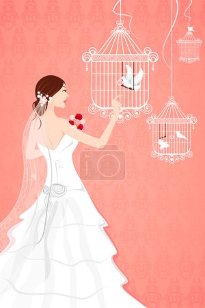 Bride with Bird Cage