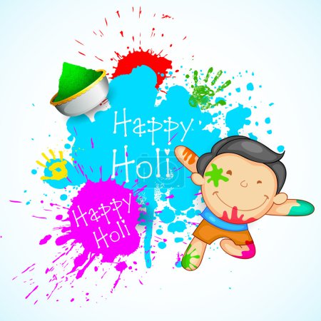 Kids playing Holi