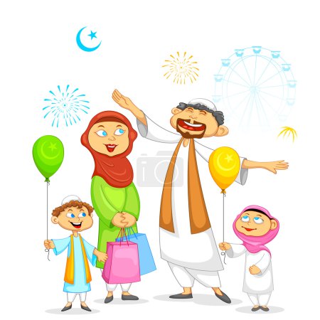 Muslim family celebrating Eid