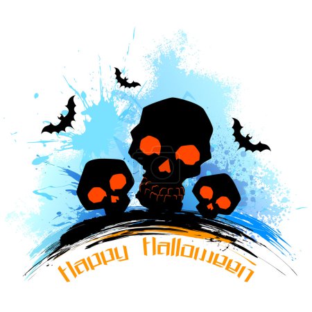 Skull in grungy Halloween Background