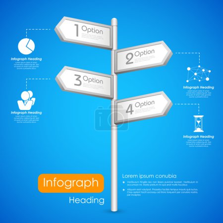 Direction post in Infographic Background