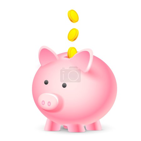 Coin falling into Piggy Bank