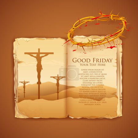 Jesus Christ on cross on Good Friday Bible