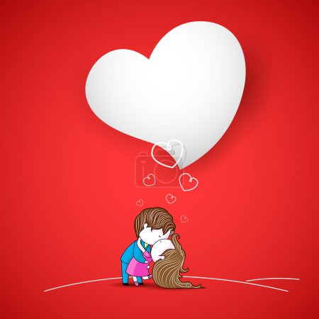 Kissing Couple on Love Background