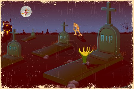 Halloween Night in Graveyard
