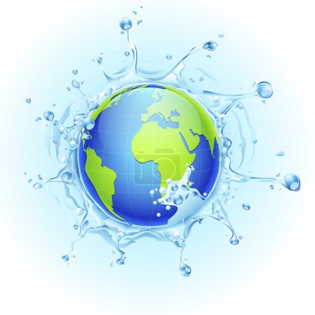Earth in Splash of Water