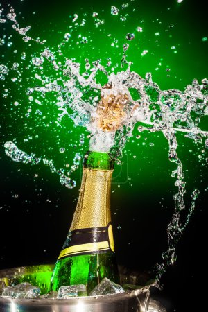 Splashing champagne