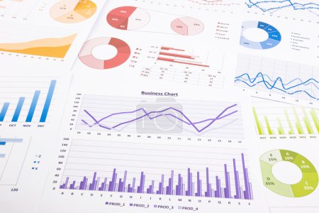 colorful graphs, data analysis, marketing research and annual re
