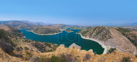Panoramic view from ancient city of Pergamon to the lake - Turke