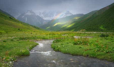 Rainbow in the mountains of the Caucasus 