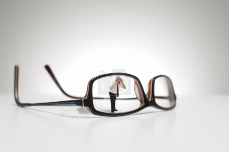 Conceptual photograph of life size glasses