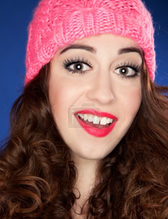 Attractive young woman in winter hat