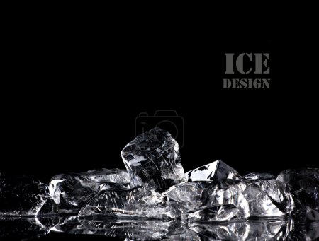 ice on black background